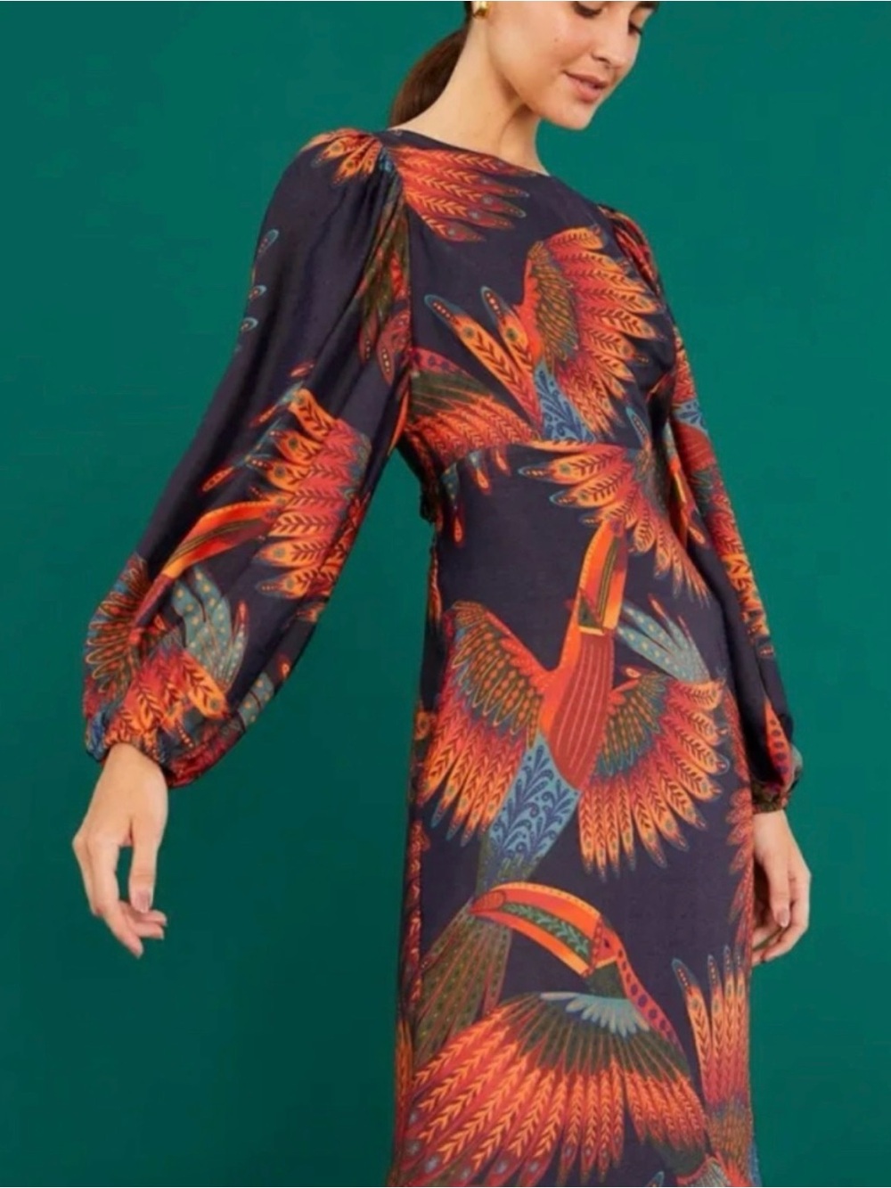 Farm Rio Arabesque Toucans Midi Dress size SM